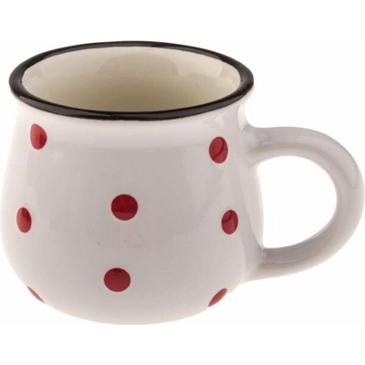 Hrnek keramický s puntíky - bílý 75 ml