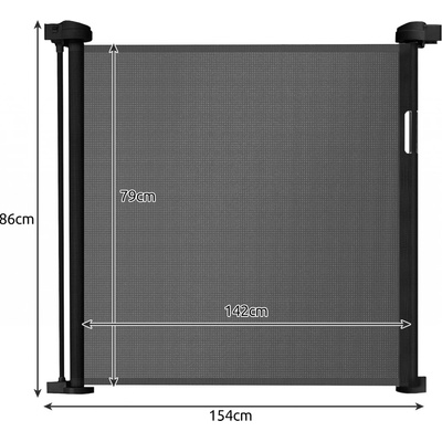Ruhhy 22941 Svinovací bezpečnostní zábrana 154 x 86 cm černá – Zboží Dáma