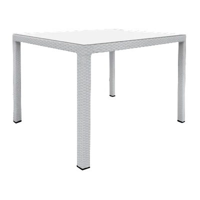 Horecano МАСА PVC РАТАН 90x90x75см(B 1016W)БЯЛА и Черна (0195296)