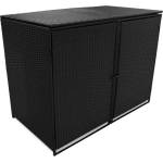 HABA Двоен навес за подвижни кофи за смет, полиратан, 148x80x111 cм (V43887)