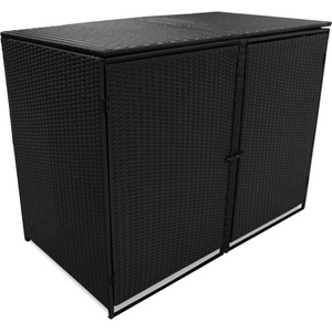 HABA Двоен навес за подвижни кофи за смет, полиратан, 148x80x111 cм (V43887)