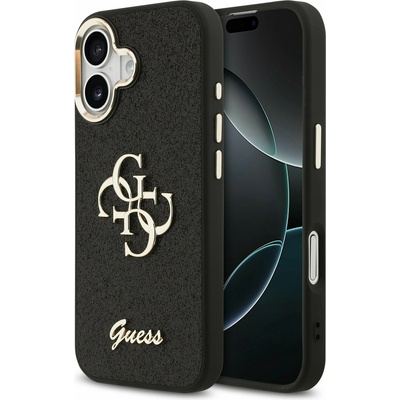 GUESS PU Fixed Glitter 4G Metal Frame Задний Чехол за iPhone 17 Black Guess | Cheren | МЪЖЕ | UNI