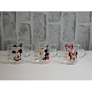  120 ML Mini Mickey стъклени чаши за кафе, чай, мляко, лате (2-14122)