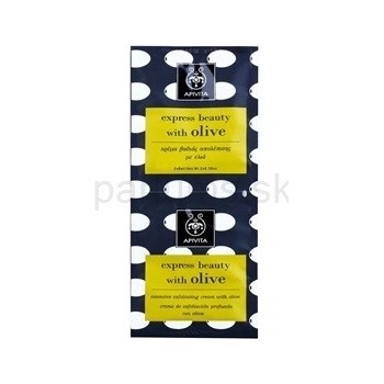 Apivita Express Beauty Olive hĺbkovo čistiaci peeling na tvár 2 x 8 ml