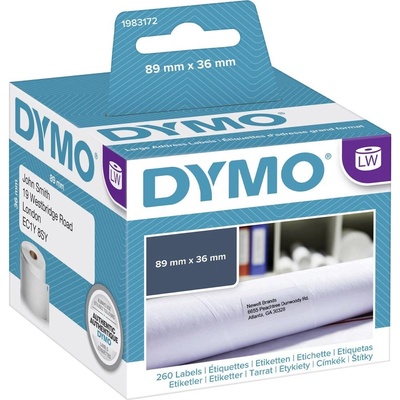 DYMO etikety v roli 1983172 1983172 89 x 36 mm papier biela 260 ks trvalé prepravné štítky; 1983172