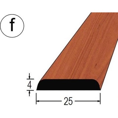 Lišta krycí třešeň fólie 25x4mm, délka 240cm