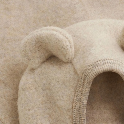 HUTTEliHUT detská vlnená kukla SOFT s uškami camel