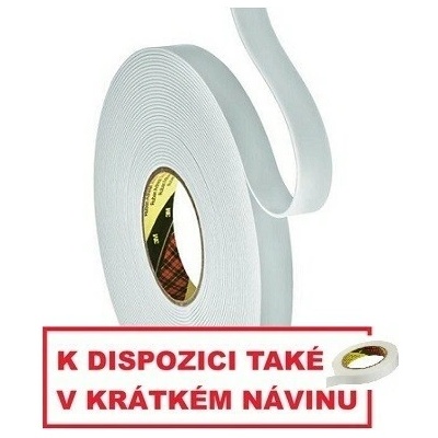 3M 9515W Montážna penová obojstranná páska 19 mm x 3 m biela
