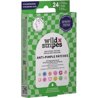 Wild Stripes Náplasti na akné s kyselinou hyaluronovou Groovy protect 24 ks