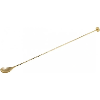 Barová lžička Cocktail Kingdom ve zlatém provedení s muddlerem 30 cm