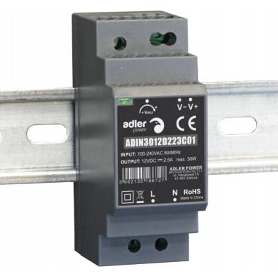 Napájecí zdroj na DIN lištu Adler 12V/2.5A 30W ADIN3012