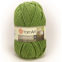 Pletací příze YarnArt MERINO BULKY 098 tmavě zelená, jednobarevná, 100g/100m