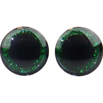 Pro Háčkování Oči bezpečnostní třpytivé zelené, 12 mm