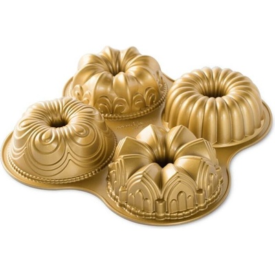 Nordic Ware Forma na 4 minibábovky zlatá 2,3 l
