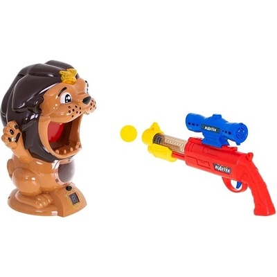 Kik strieľajúca sada pištoľ na penové loptičky s terčom v tvare leva