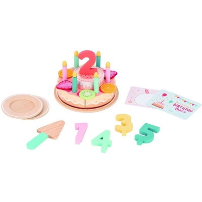 Lelin toys - Дървена торта за Рожден ден, 2в1