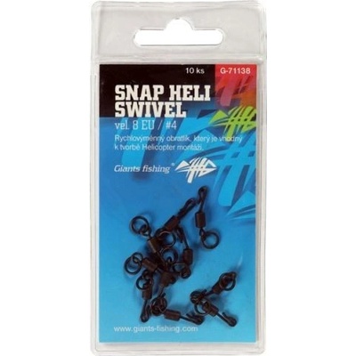 Giants Fishing Obratlík Swivel Snap Heli veľ.8 10 ks