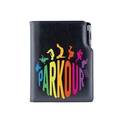 Design B6 týdenní 2027 Parkour černá