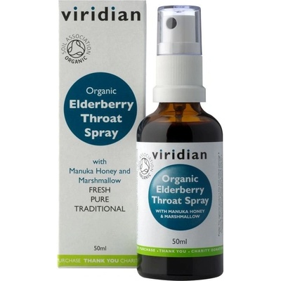 Viridian Organický Bezinkový sprej do krku 50 ml