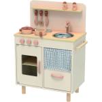 Tooky toys Дървена детска винтидж кухня, бяла (tj548)