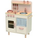 Tooky toys Дървена детска винтидж кухня, бяла (tj548)
