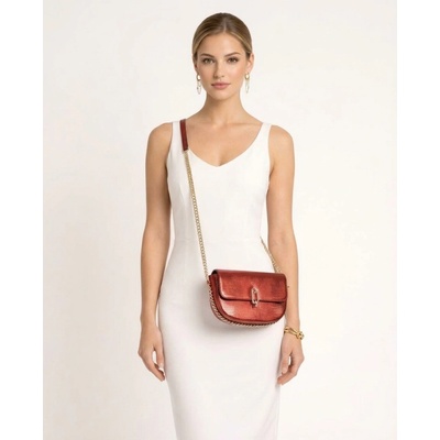 Axel Accessories crossbody kabelka Axel s hadím vzorem a řetízkovým popruhem