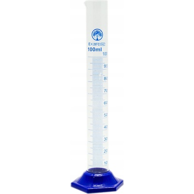 Odmerný valec, sklenená menzúrka 100 ml, plastová základňa