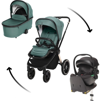 ZOPA Set Move Cross 3 + hluboká korba Move XL 3 + autosedačka + báze 2024 Antique Green/Gold