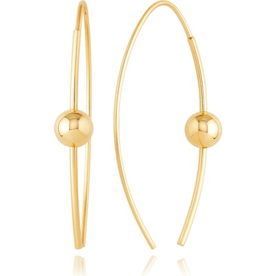 MINET JMG0048WGE12 - Zlaté puzetové náušnice s guľôčkou a silikónovým tŕňom Au 585/1000 1,30g