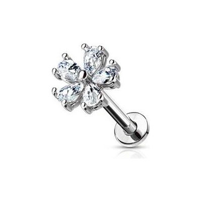Šperky4U piercing do brady labreta kytička LB1082-1208-C – Zboží Dáma