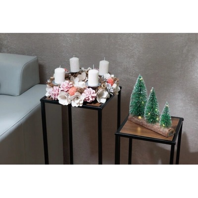 MagicHome Věnec Vianoce, adventní, růžovo-oranžový, 30 cm