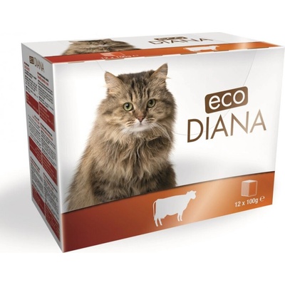 Diana eco Cat hovädzie kousky v omáčke 12 x 100 g