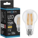 Mexen Vintis LED филамент крушка E27, A60, 12W, Топла светлина - 2700K, 1585 lm, прозрачно (L150-E27-1227-00)