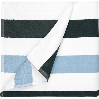 The One Towelling Plážová Osuška Stripe 90x190 cm Černá Světle Modrá Bílá