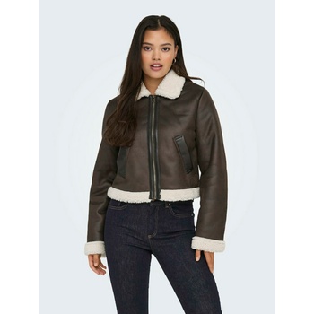 ONLY Тъмнокафяво дамско яке от изкуствена кожа ONLY Betty ONLY | Kafyav | ЖЕНИ | L
