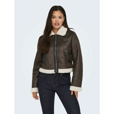ONLY Тъмнокафяво дамско яке от изкуствена кожа ONLY Betty ONLY | Kafyav | ЖЕНИ | L