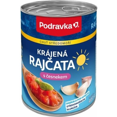 Podravka Krájená rajčata s česnekem 400 g