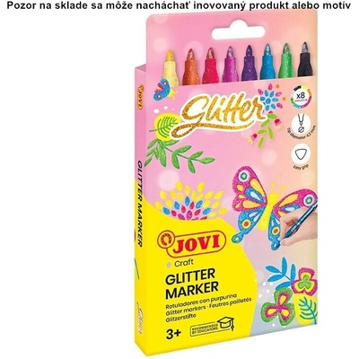 Popisovač Glittrový sada 8ks tenký hrot