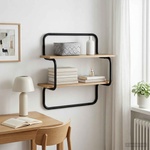 vidaXL Стенна етажерка на 2 нива Дъб артизан 80 x 24, 5 x 61 см (8006102)