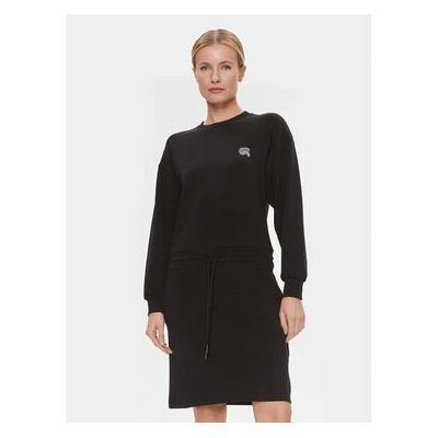 KARL LAGERFELD Плетена рокля 240W1352 Черен Regular Fit (240W1352)