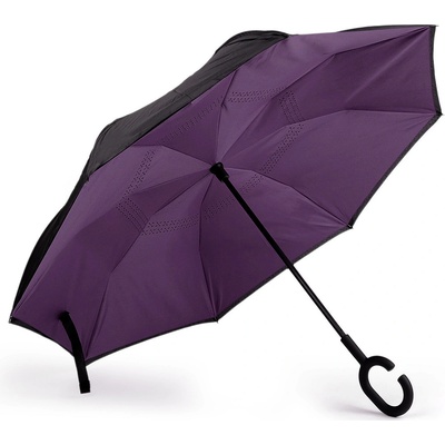 Obrácený deštník dvouvrstvý 10 fialová