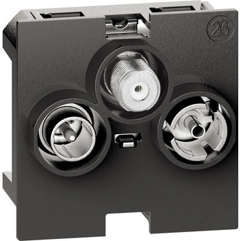 BTicino K4210M2D - Тройна коаксиална TV роз. мъжки конектор. SAT конектор тип „F 2М Living now - K4210M2D (K4210M2D)