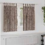 Pure Line Home Кадифени завеси в цвят чинчила с текстилни гайки (уши), 2 бр. , 140 x 140 см