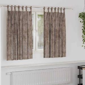 Pure Line Home Кадифени завеси в цвят чинчила с текстилни гайки (уши), 2 бр. , 140 x 140 см