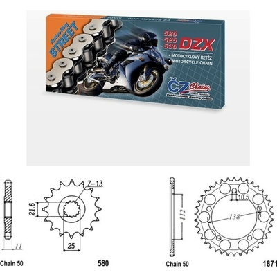 ČZ Řetězová sada Yamaha YZF 600 R6 99-02