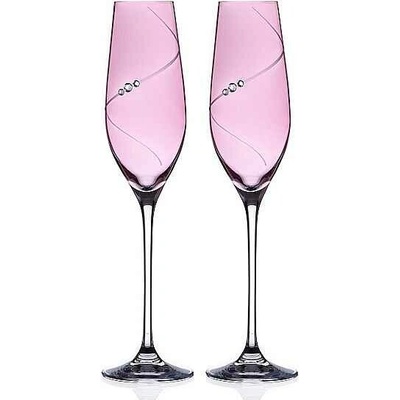 Diamante Silhouette Pink poháre na sekt 2 x 210 ml
