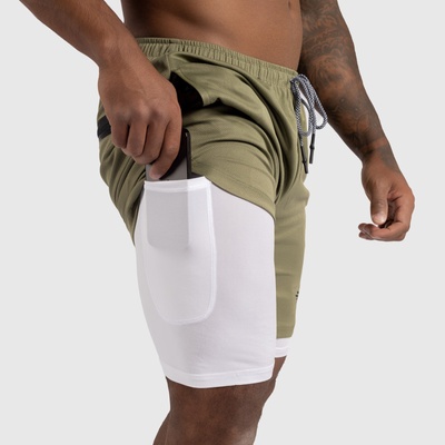 Iron Aesthetics Funkční šortky Stretch 2in1 zelené zelená – Zboží Dáma