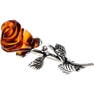 Reblan strieborná brošňa Rose BABR046