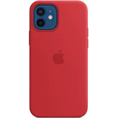 Apple Оригинален гръб Apple Silicone Magsafe Cover за iPhone 12/12 Pro - Червен, MHL63ZE/A