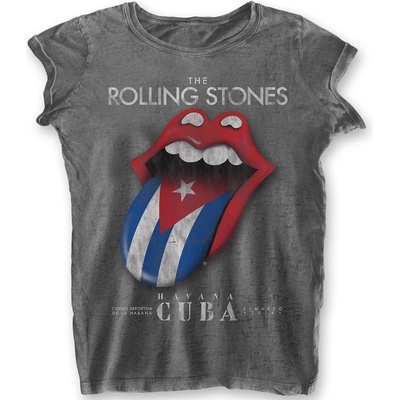 The Rolling Stones Havana Cuba Burnout Charcoal Grey L Дамски Риза (RSBO01LC03)